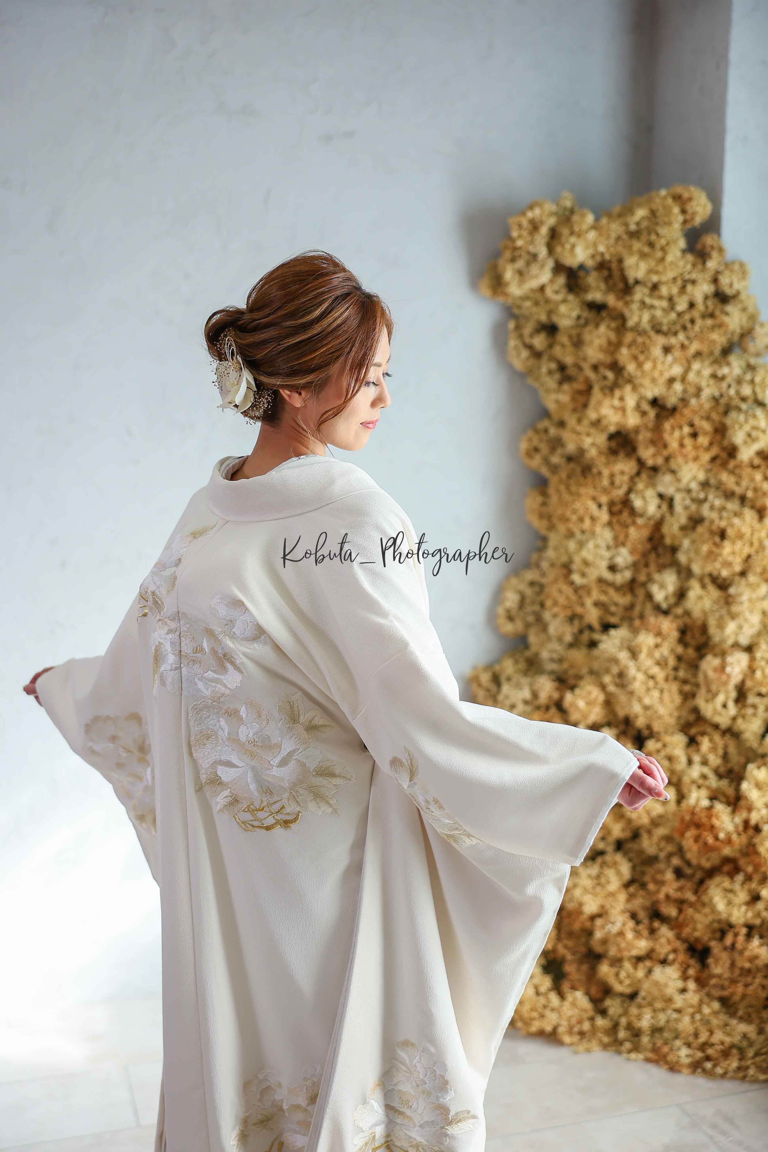 和装 前撮り ドライフラワー