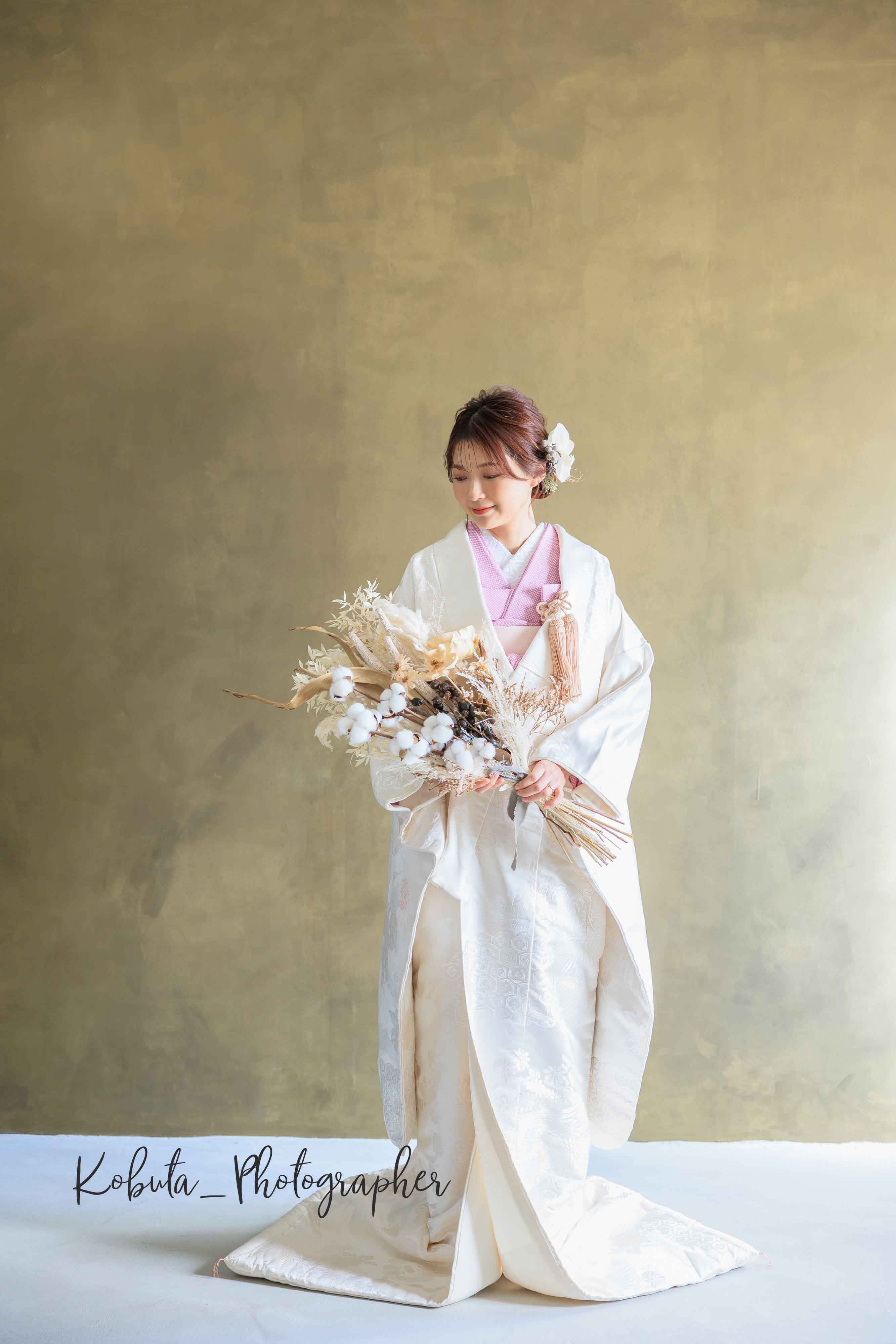 和装 前撮り ドライフラワー