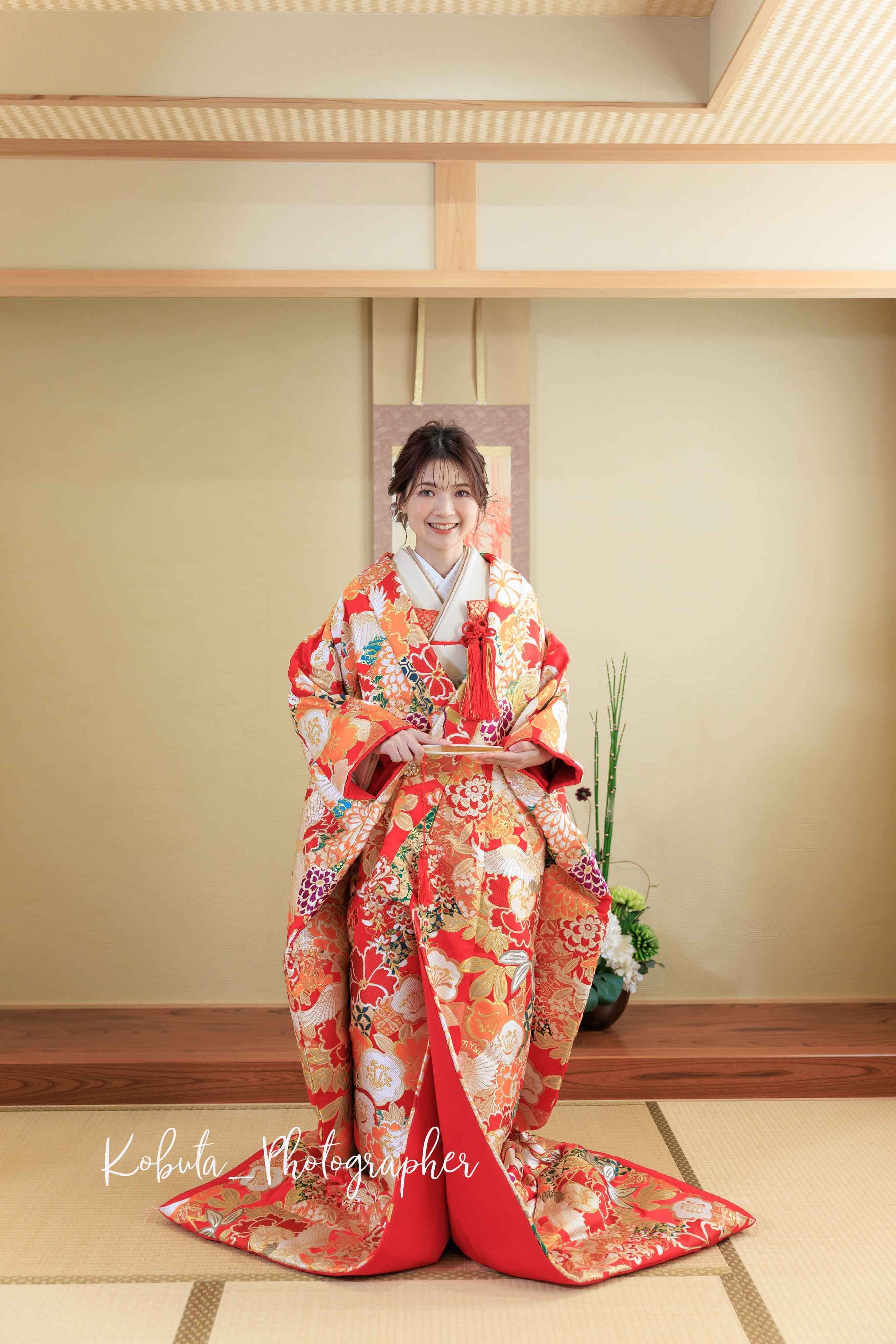 和装 前撮り ドライフラワー