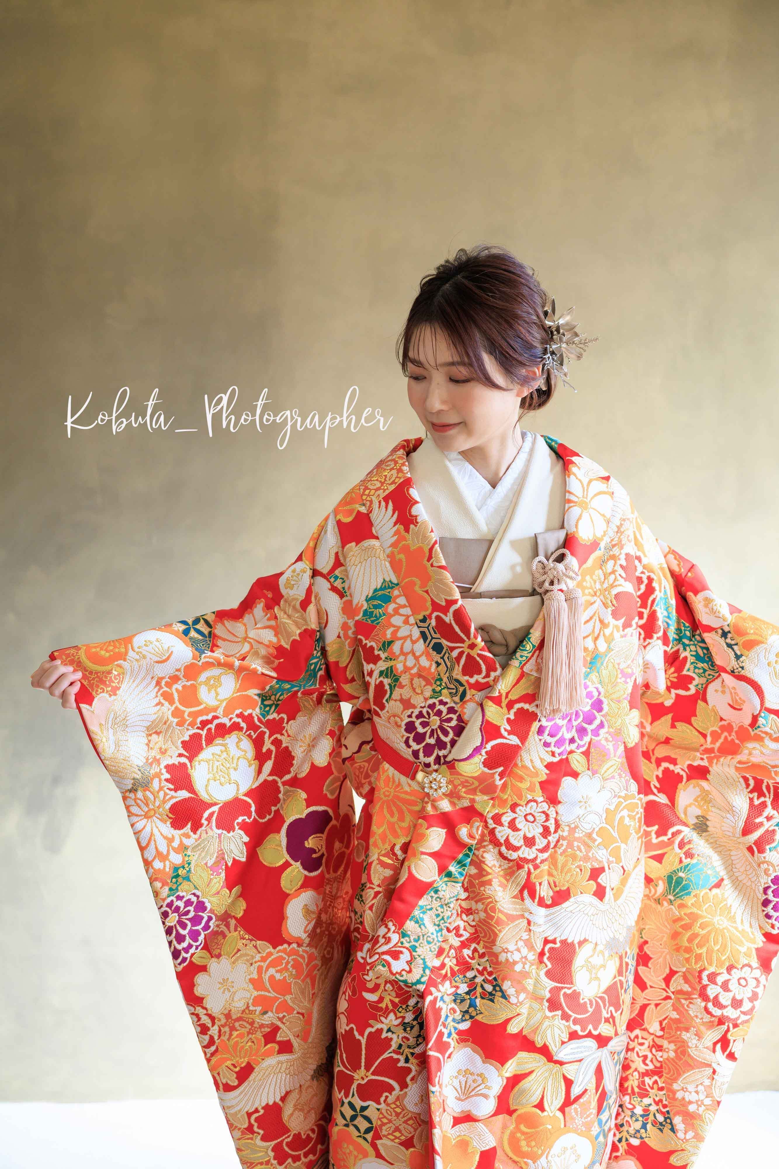 和装 前撮り ドライフラワー