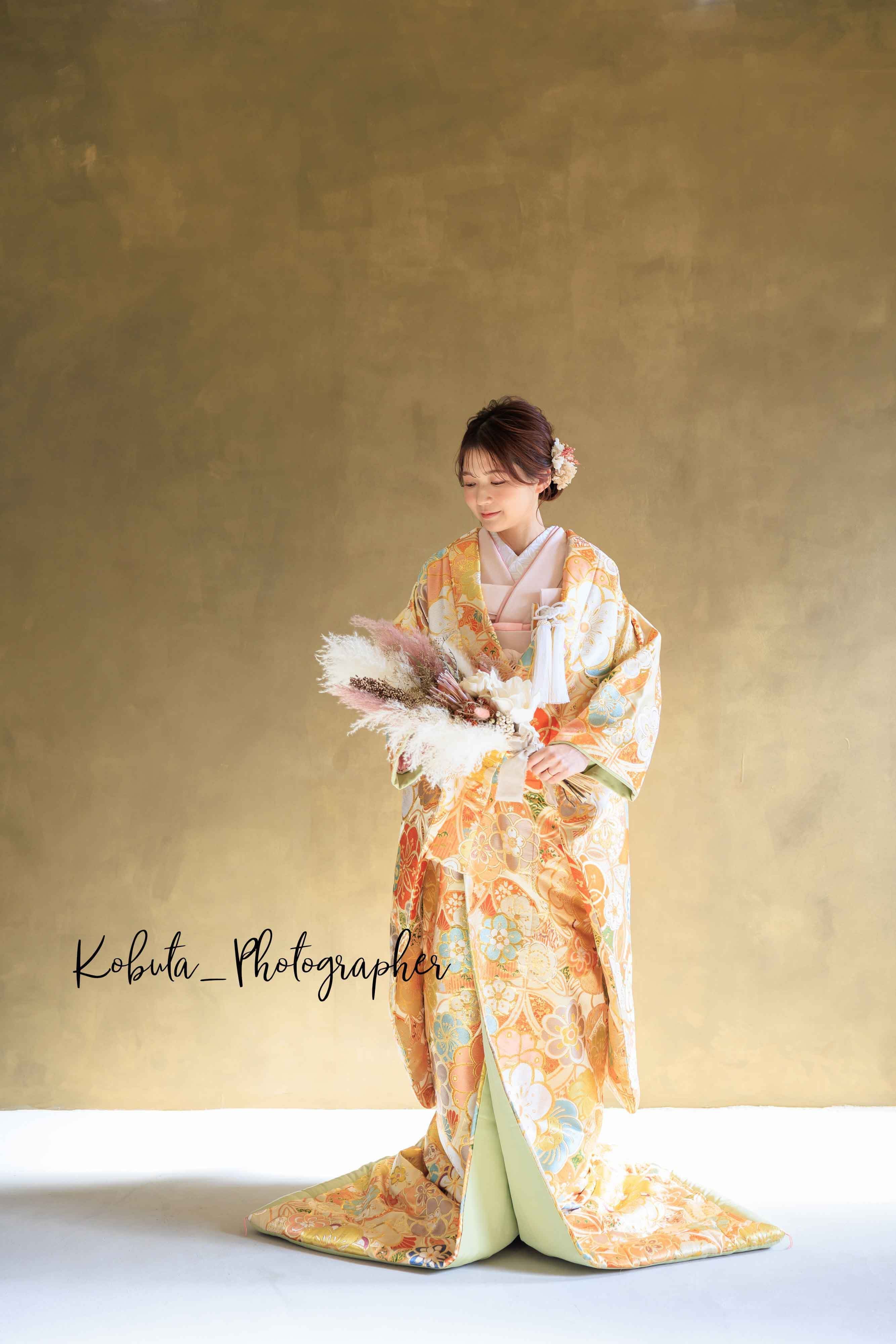 和装 前撮り ドライフラワー