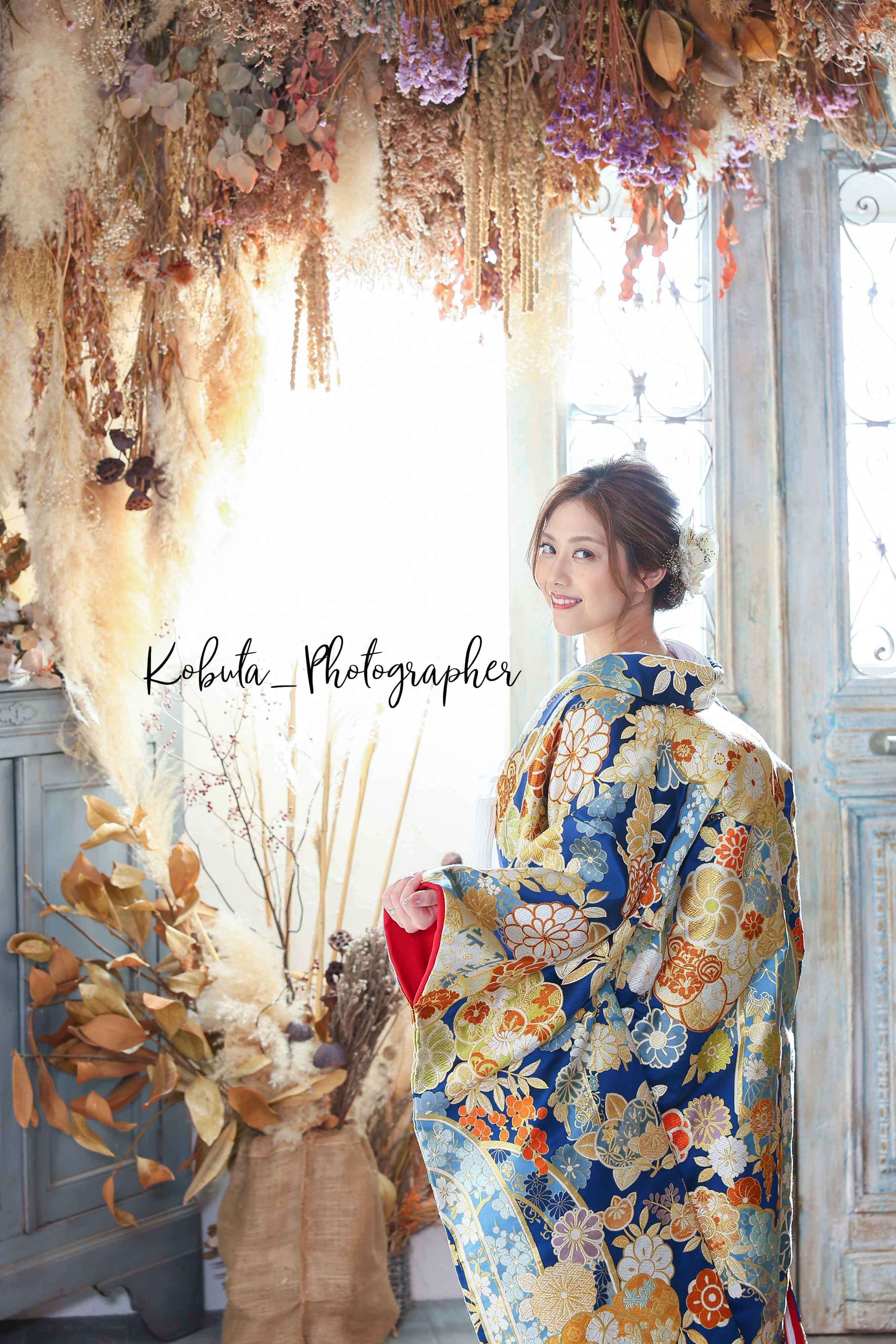和装 前撮り ドライフラワー