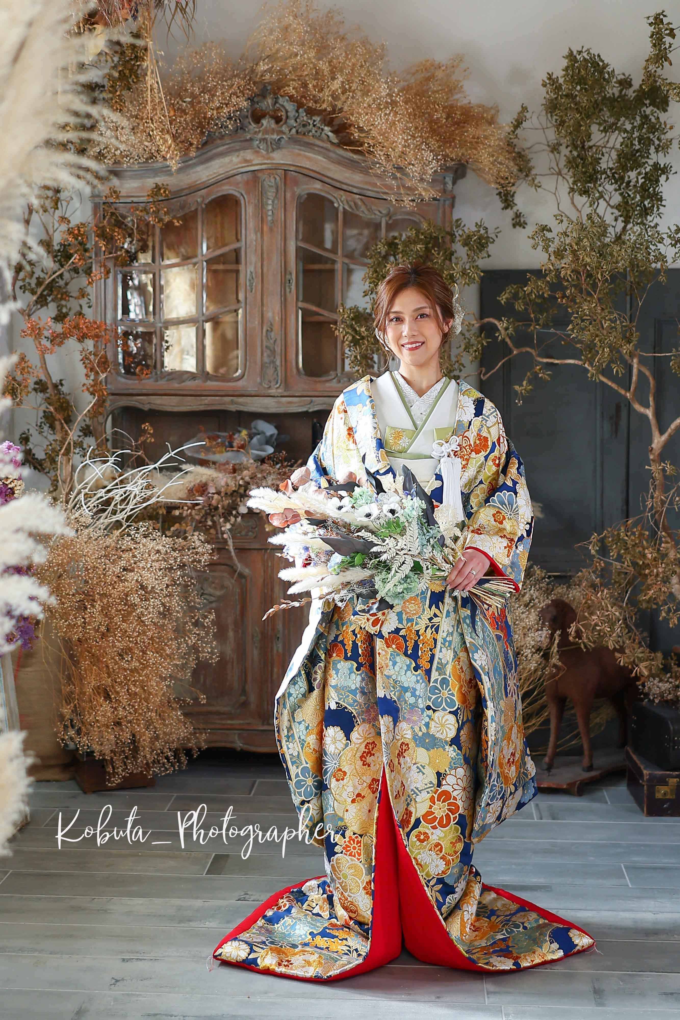 和装 前撮り ドライフラワー