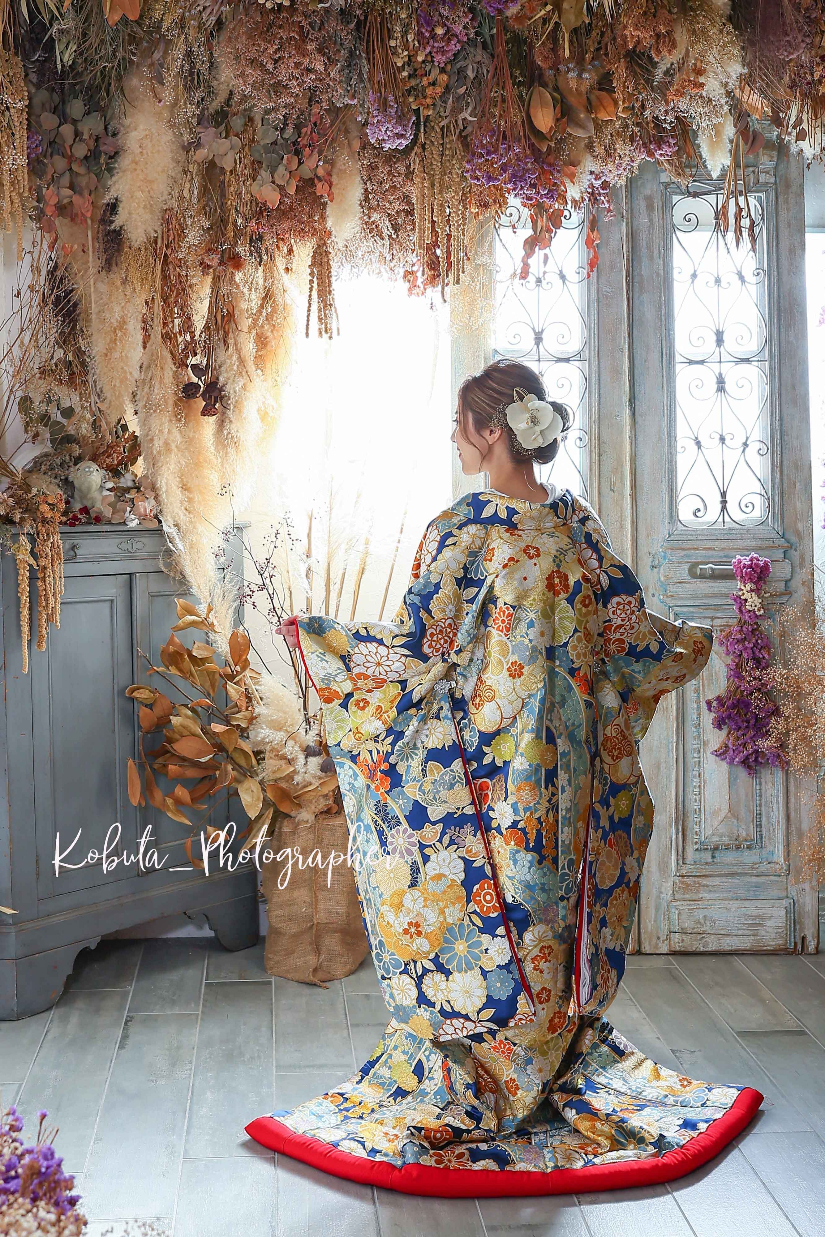 和装 前撮り ドライフラワー