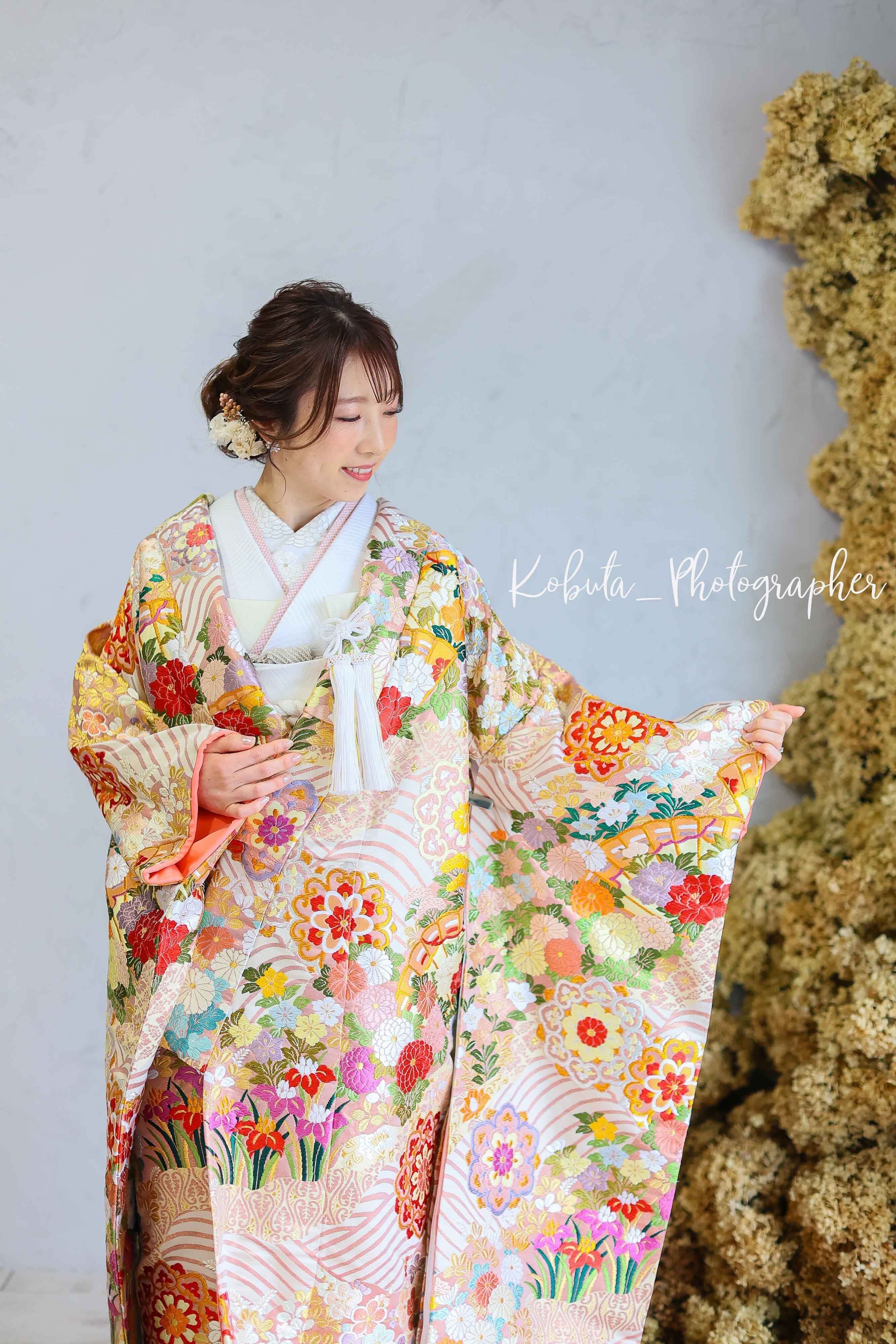 和装 前撮り ドライフラワー