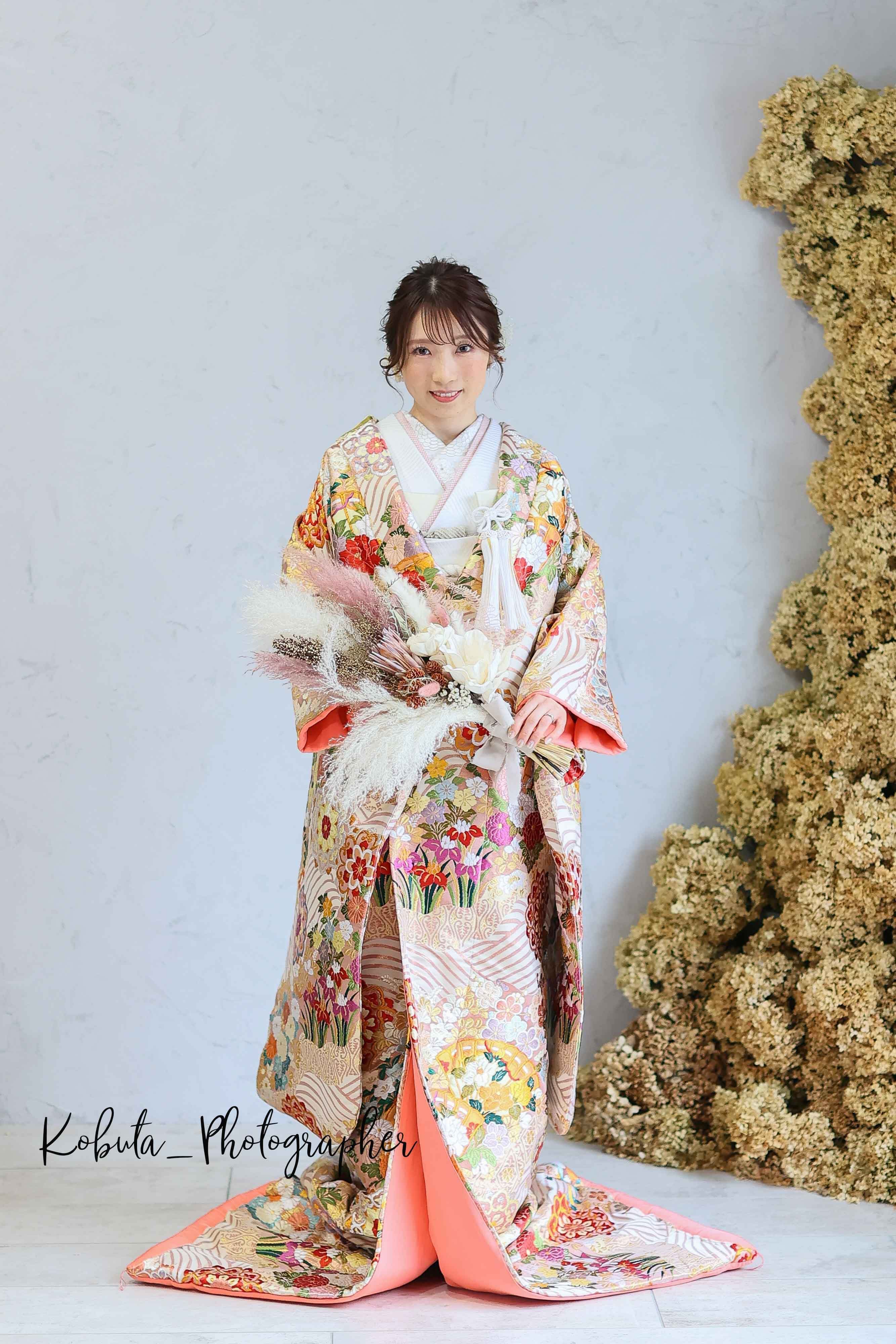 和装 前撮り ドライフラワー