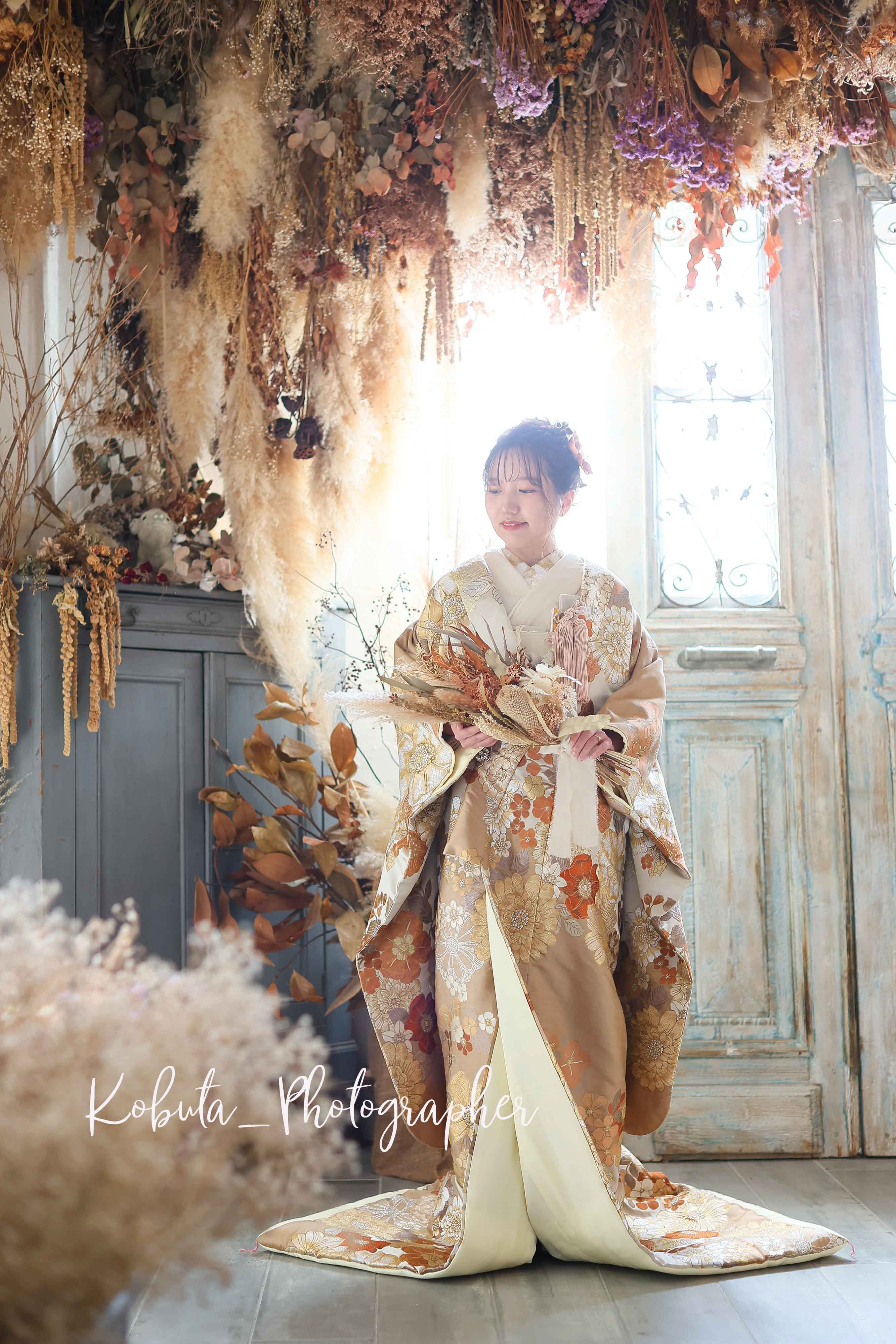 和装 前撮り ドライフラワー