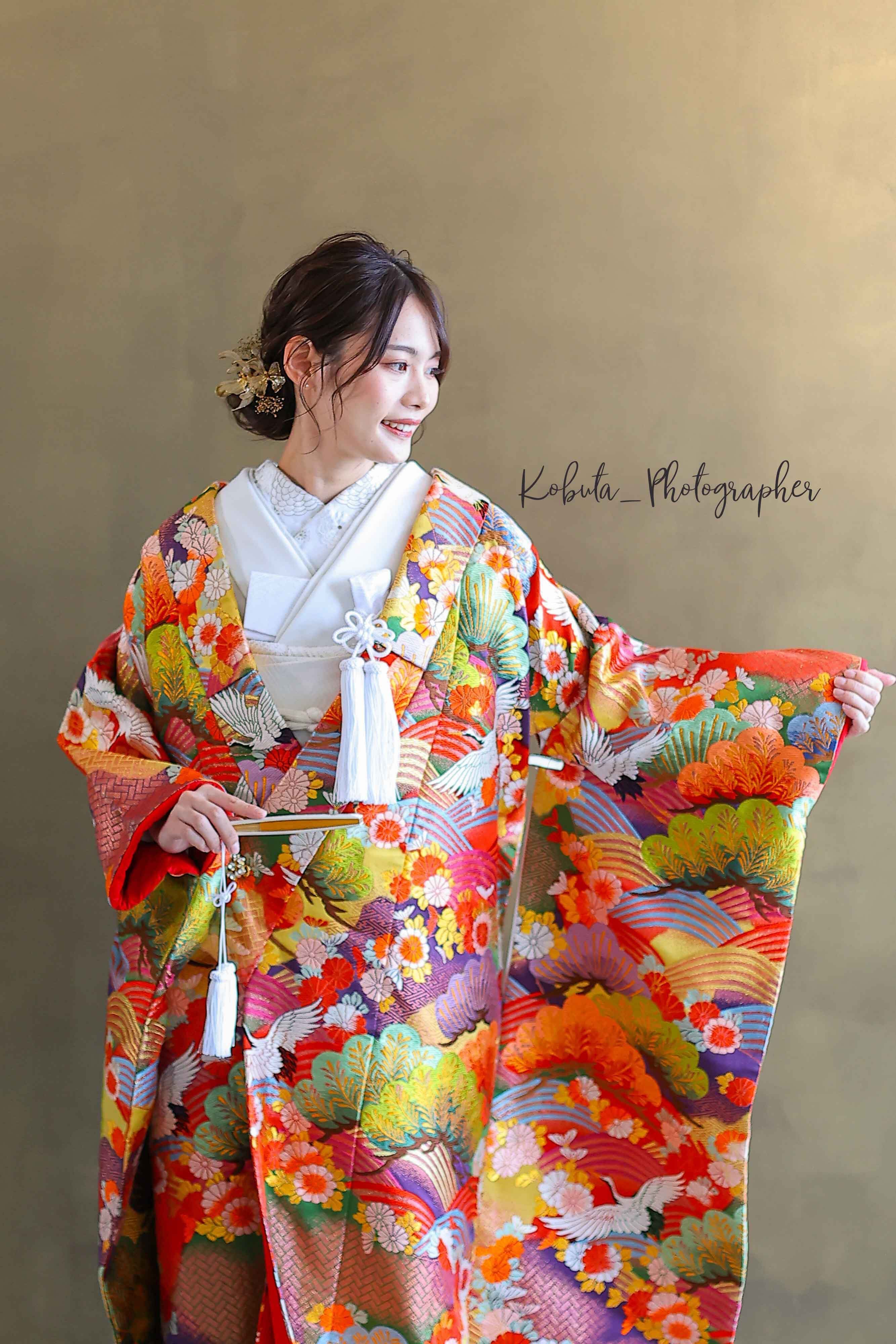 和装 前撮り ドライフラワー