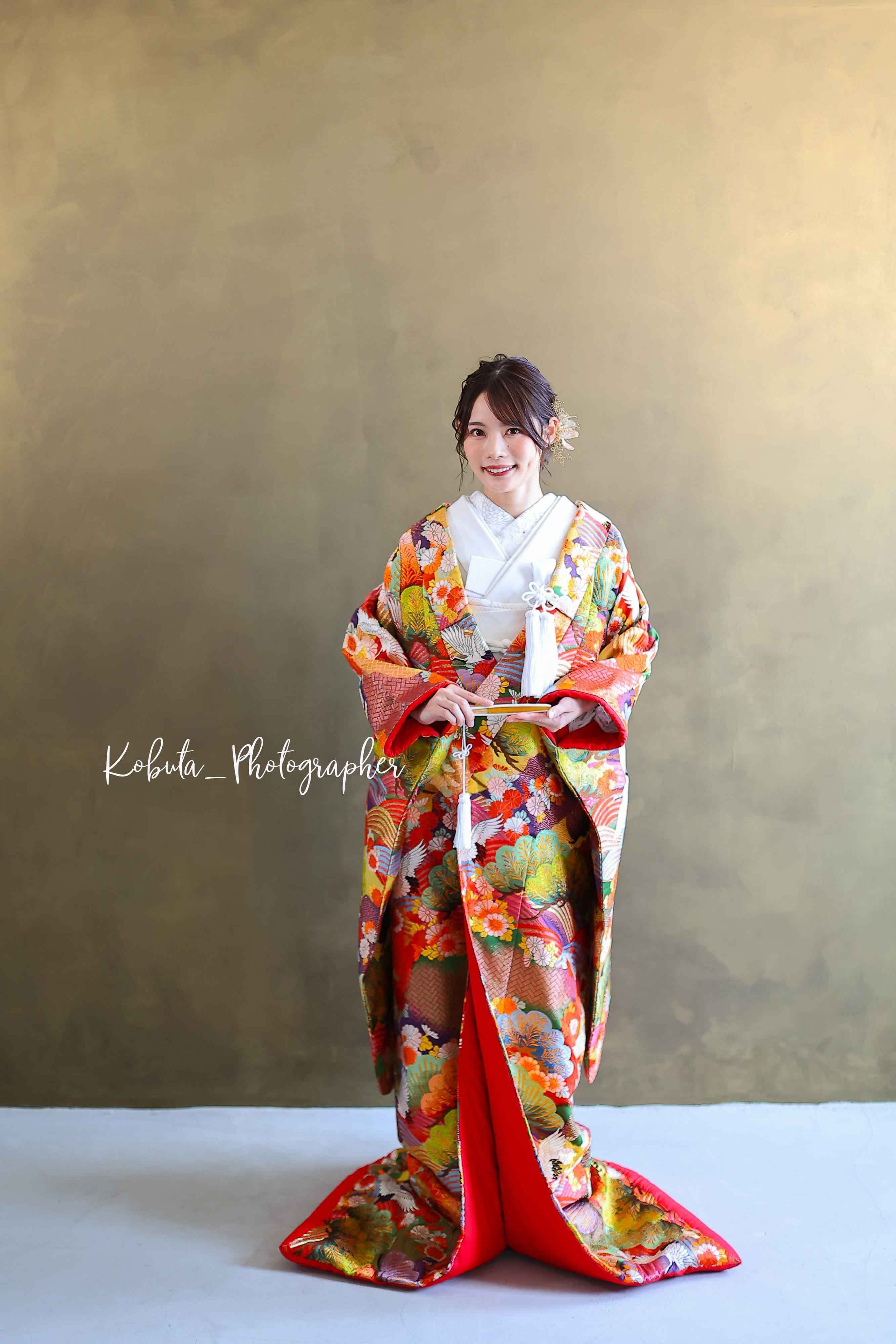 和装 前撮り ドライフラワー
