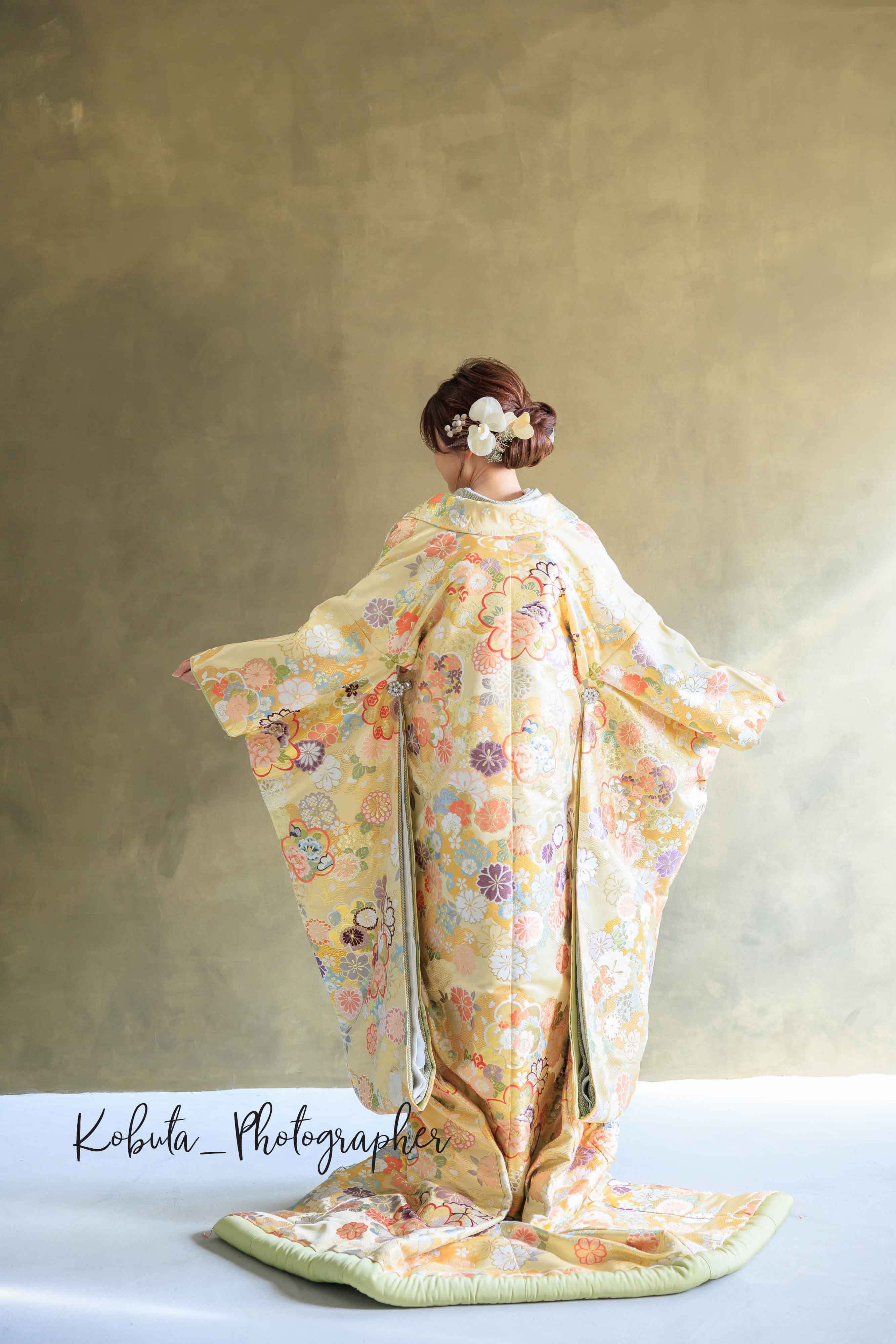 和装 前撮り ドライフラワー