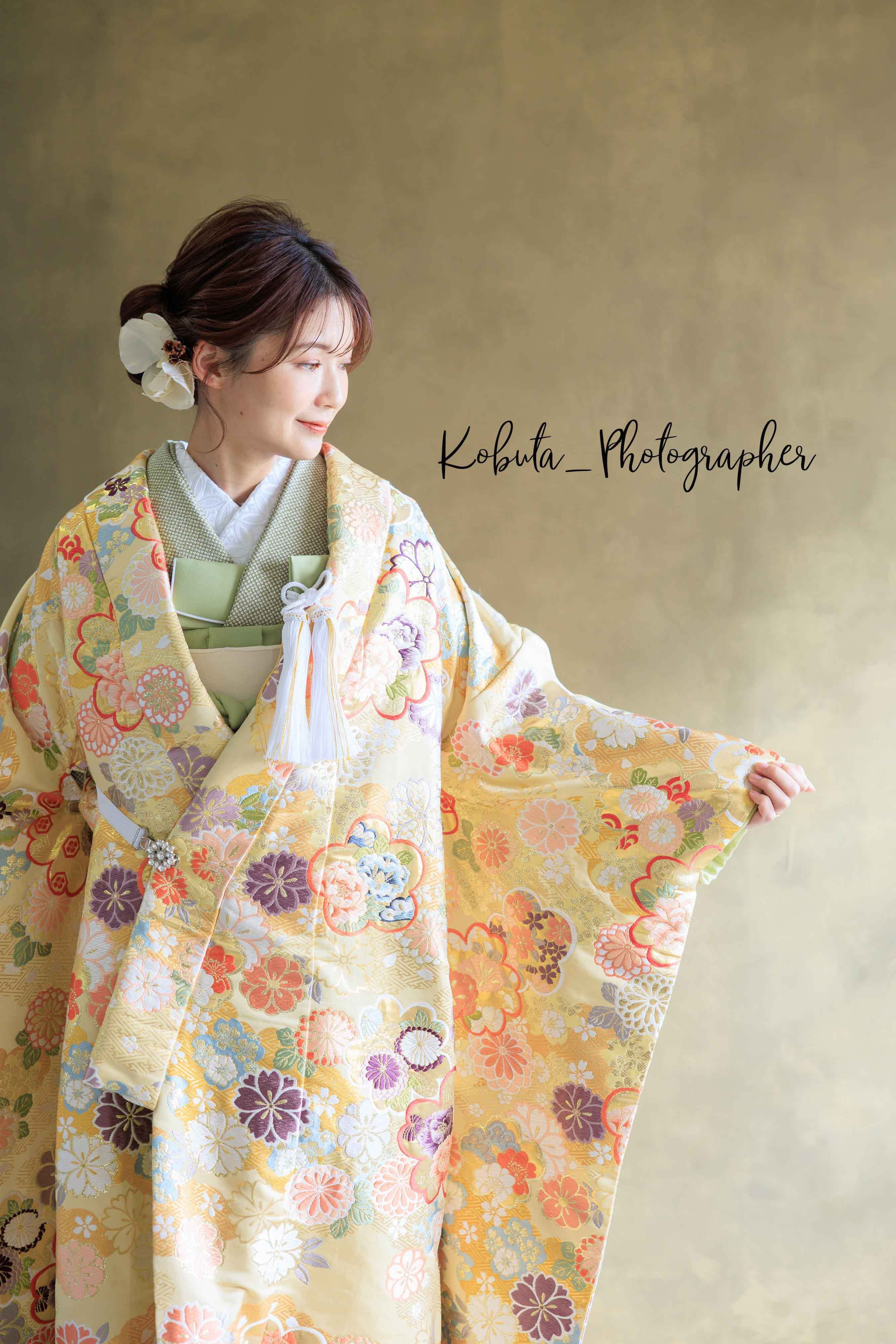 和装 前撮り ドライフラワー