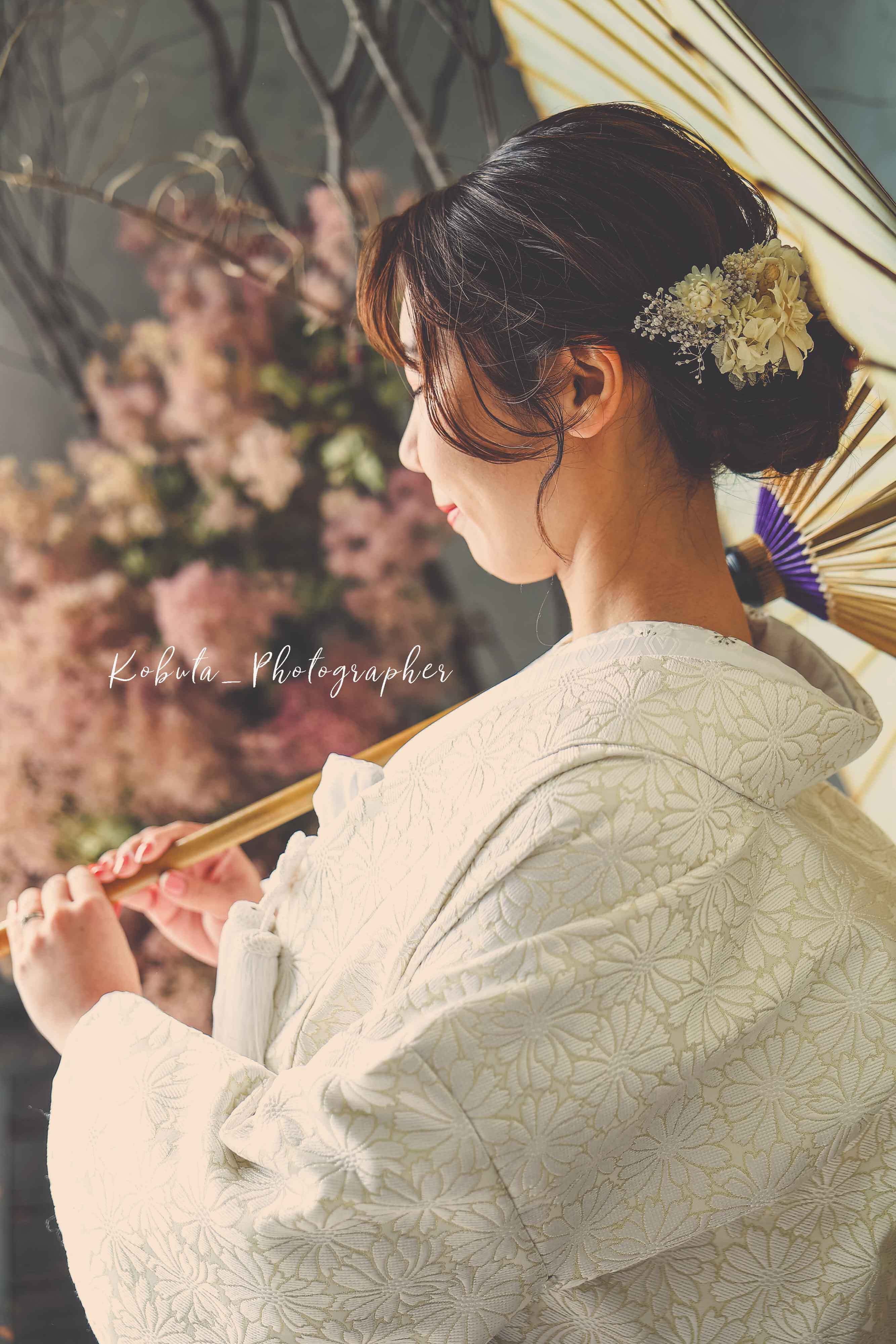 和装 前撮り ドライフラワー